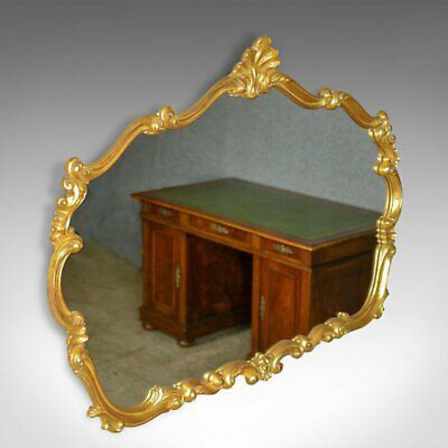 Antique Large, Vintage Wall Mirror, Rococo Revival Manner, English, Late 20th Century