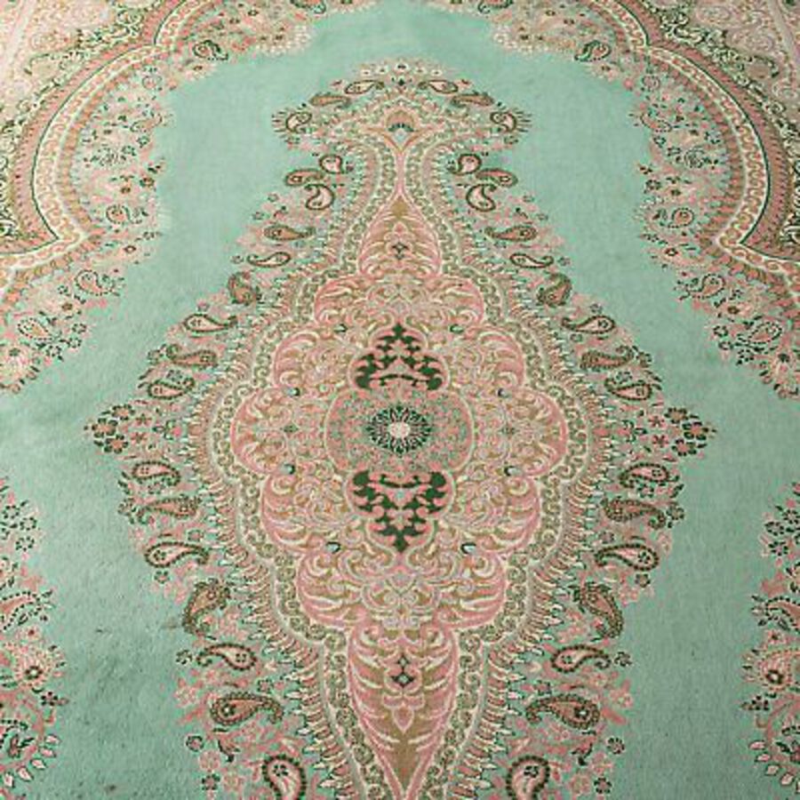 Antique Very Large 16 Foot Vintage Keshan Rug, Room Sized, Decorative, Carpet