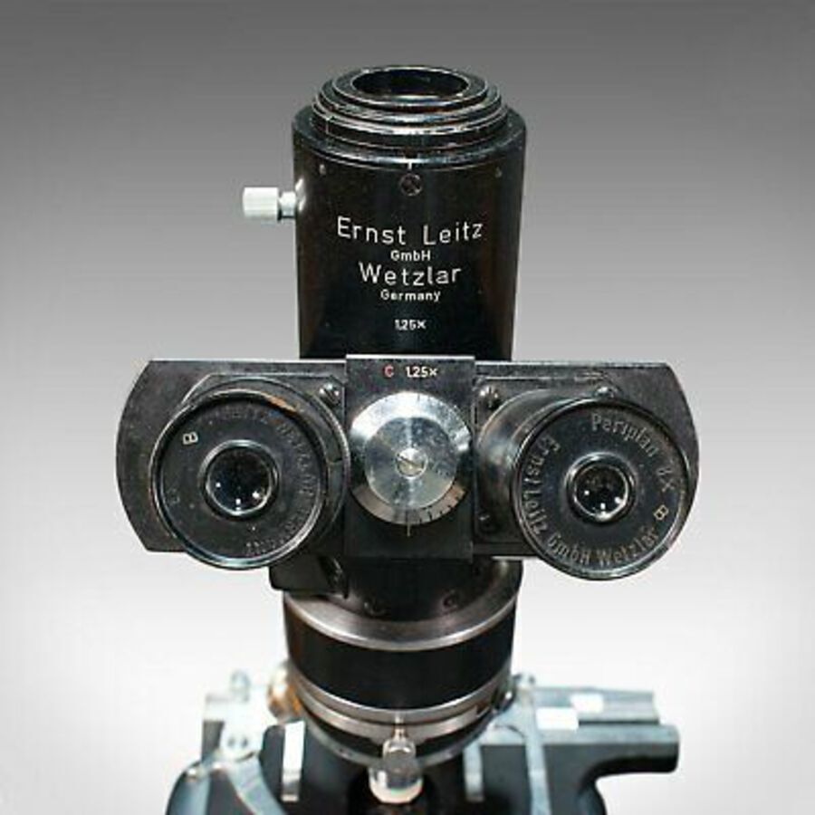 Antique Vintage Ernst Leitz Microscope, German, Dialux, Scientific Instrument, C.1960