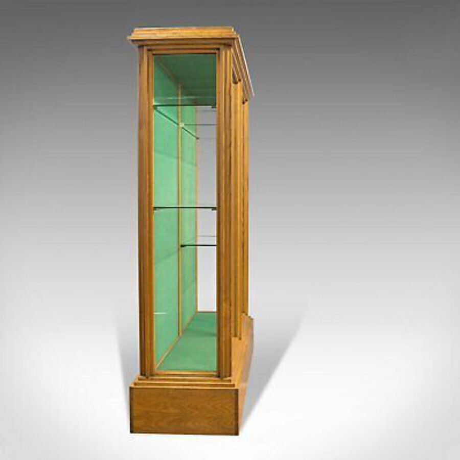 Antique Antique Shop Display Cabinet, English, Victorian Fitting, Ash, Fitting, c.1900