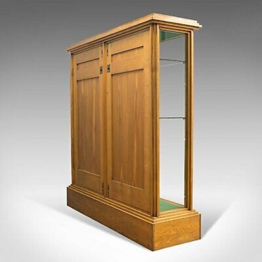 Antique Antique Shop Display Cabinet, English, Victorian Fitting, Ash, Fitting, c.1900