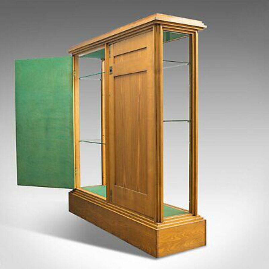 Antique Antique Shop Display Cabinet, English, Victorian Fitting, Ash, Fitting, c.1900