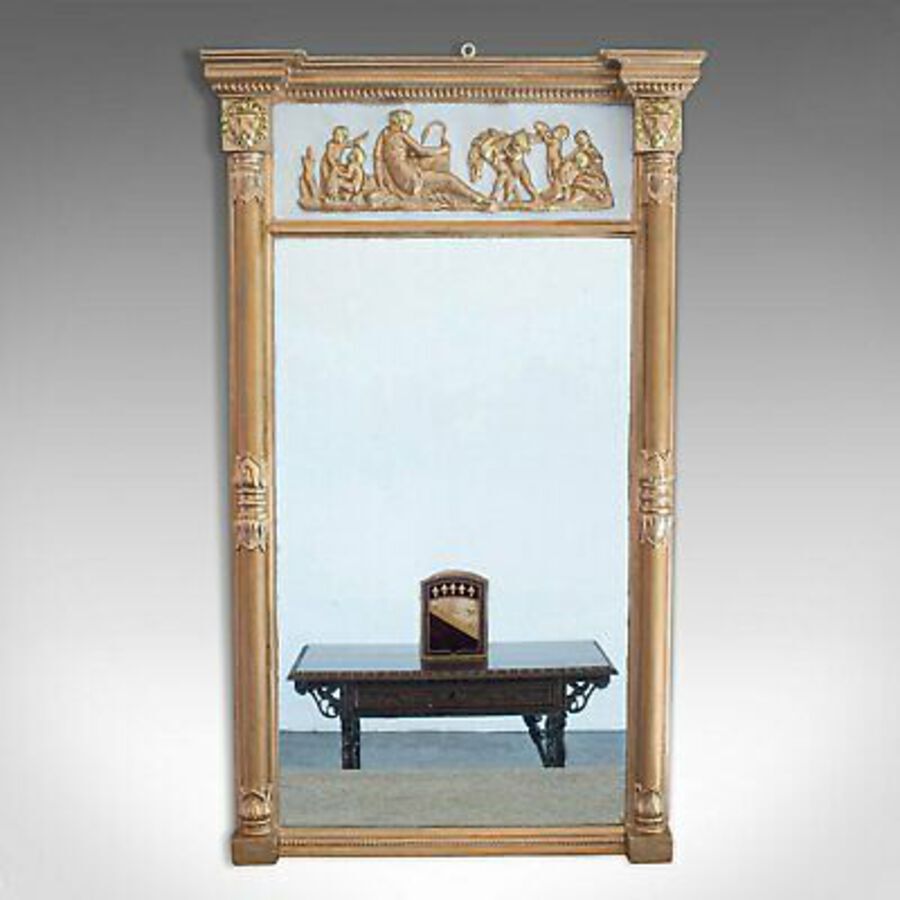 Antique Antique Pier Mirror, English, Gilt Gesso, Classical Taste, Regency, Circa 1820