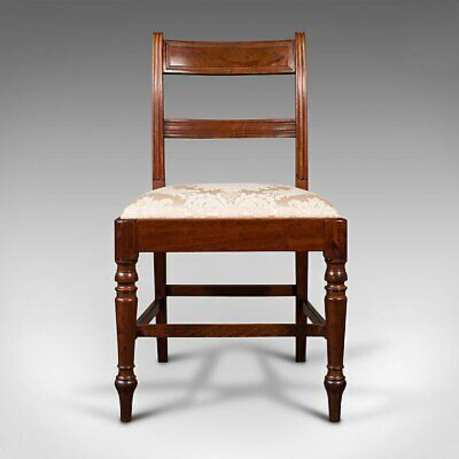 Antique Set of 4, Antique Dining Chairs, English, Mahogany, Pair Of Carvers, Regency