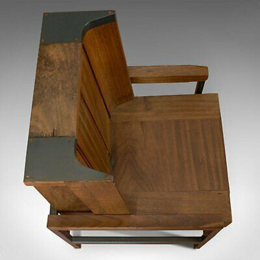 Antique Vintage Arm Chair, English, Teak, Wing-back, Seat, Modernist Taste, 20th Century