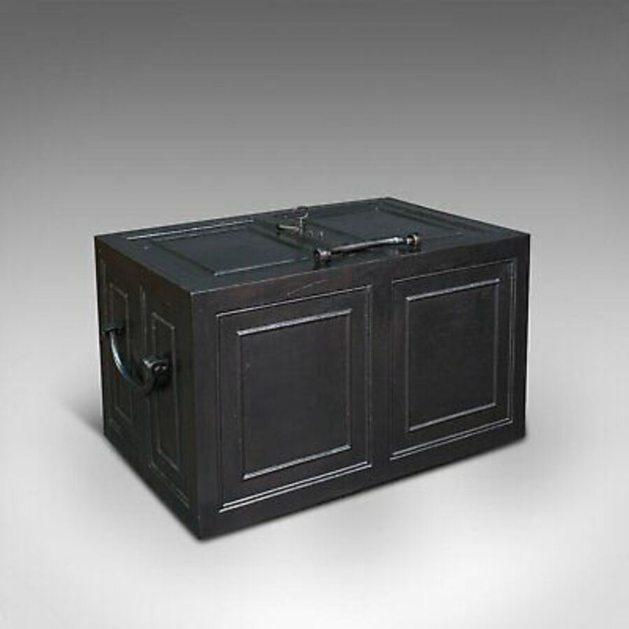 Antique Antique Strongbox, English, Cast Iron, Safe, Deposit Case, Victorian, Circa 1850