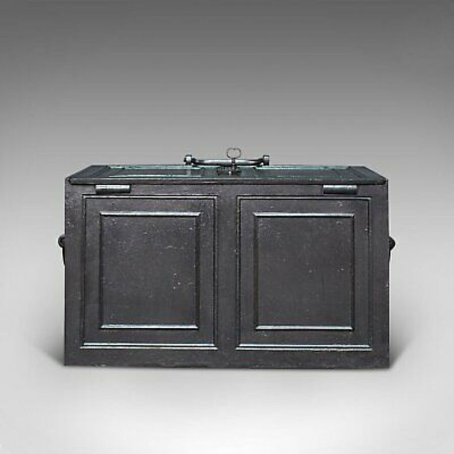 Antique Antique Strongbox, English, Cast Iron, Safe, Deposit Case, Victorian, Circa 1850