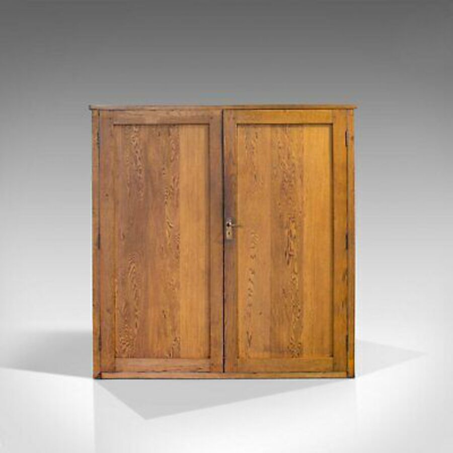 Antique Massive Vintage Document Cabinet, English, Oak, Specimen, Art, Archive, Cupboard