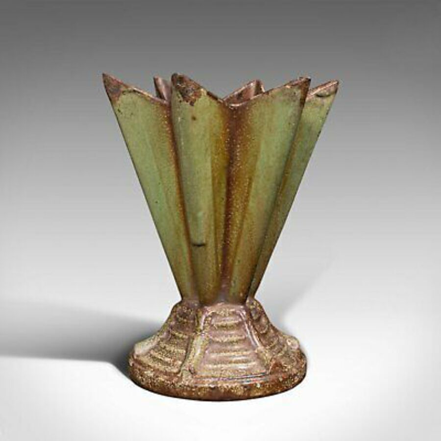 Antique Vintage Art Deco Display Vase, English, Cast Iron, Planter, Jardiniere, C.1930