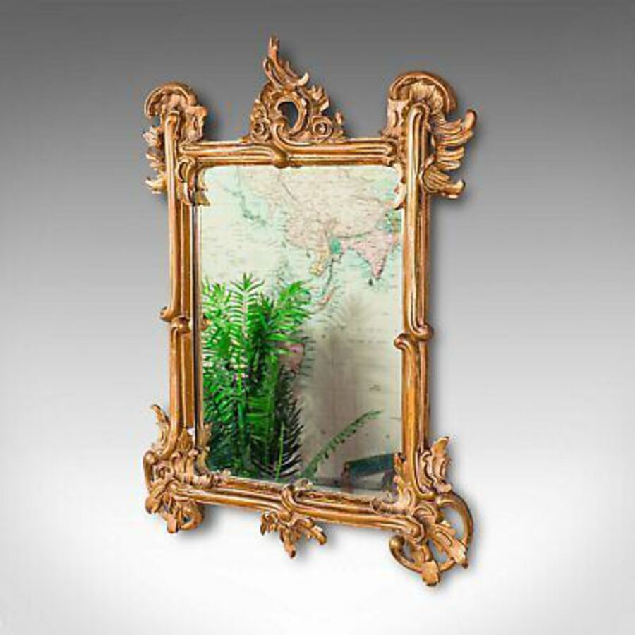 Antique Small Antique Vanity Mirror, Italian, Giltwood, Dressing, Victorian, Circa 1890