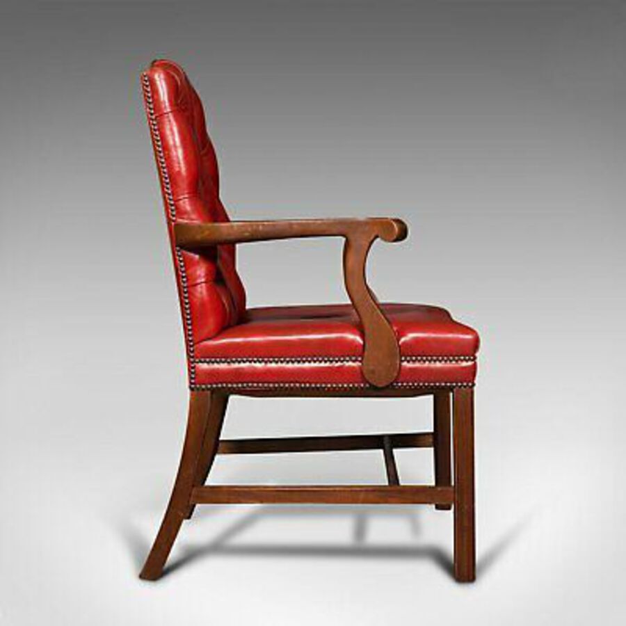 Antique Set Of 10 Antique Gainsborough Chairs, English, Leather, Carver, Edwardian, 1910