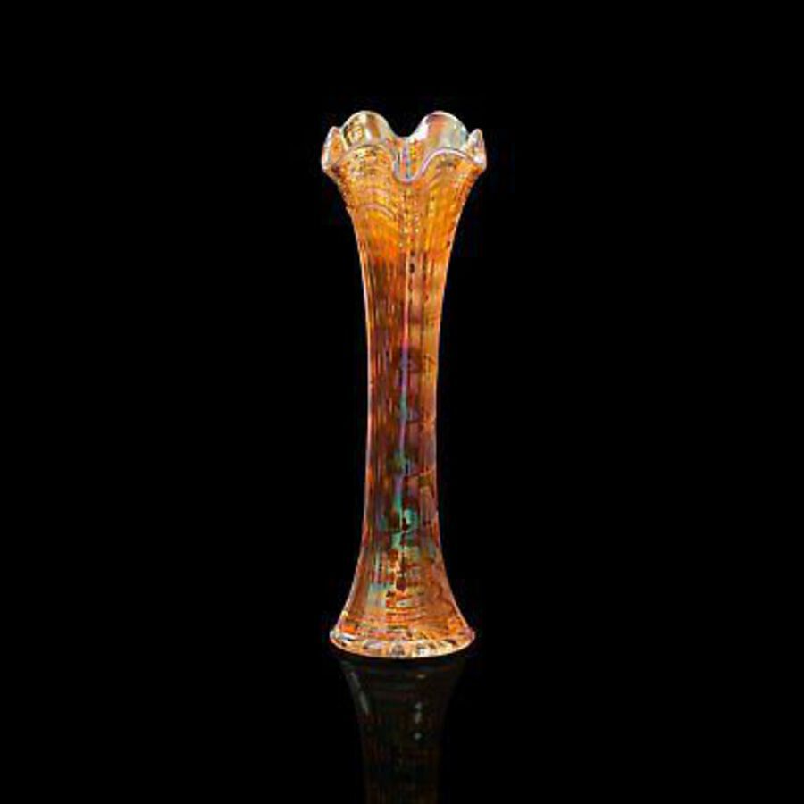 Antique Small Vintage Flower Vase, English, Carnival Glass, Posy, Mid 20th, Circa 1950