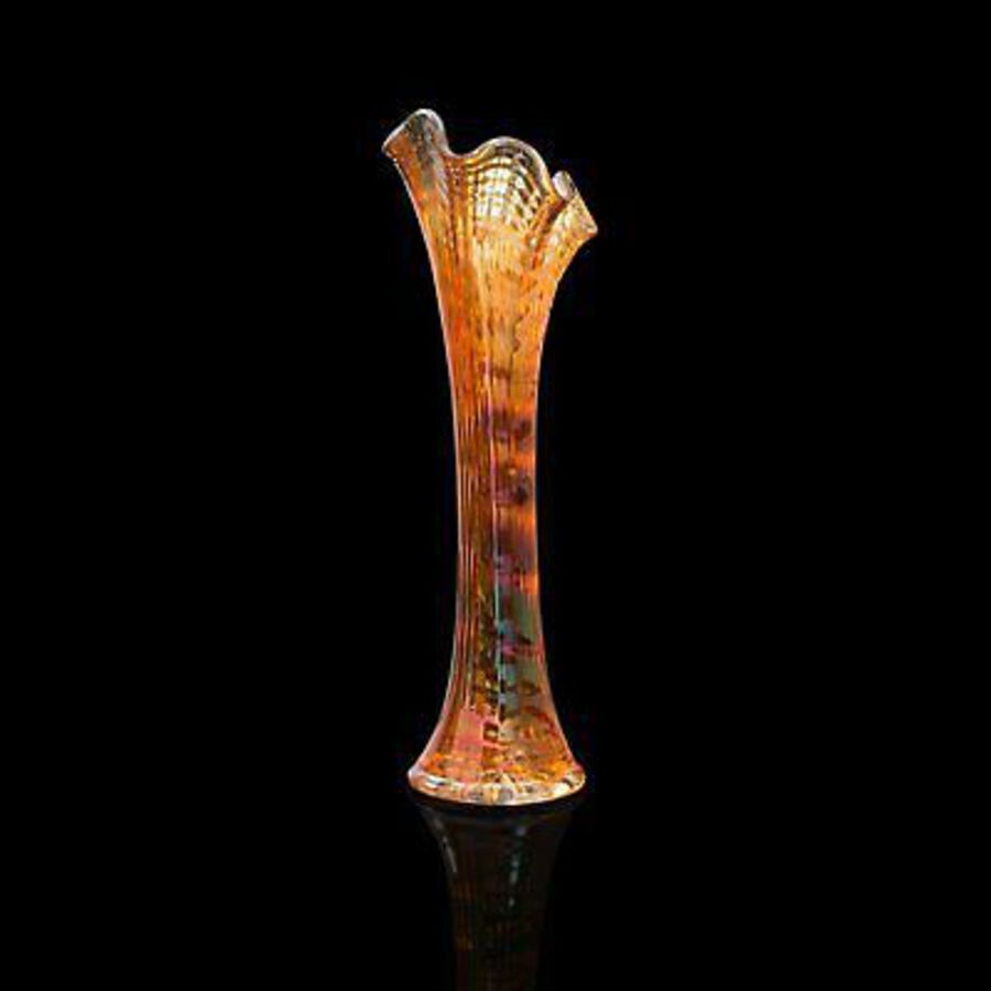 Antique Small Vintage Flower Vase, English, Carnival Glass, Posy, Mid 20th, Circa 1950