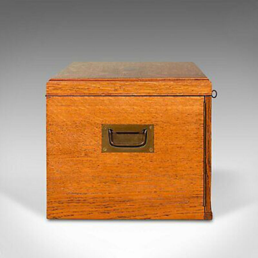 Antique Antique Collector's Specimen Case, English, Oak, Chest, Jewellery Box, Edwardian