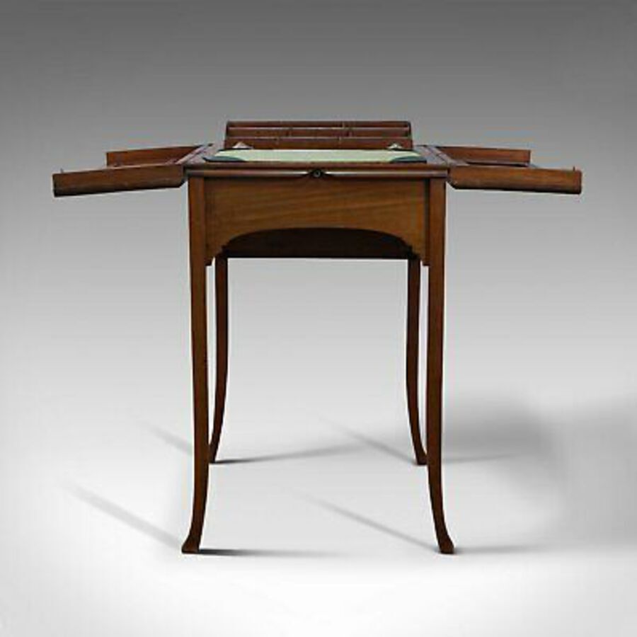 Antique Antique Writing Desk, English, Mahogany, Side, Correspondence Table, Edwardian