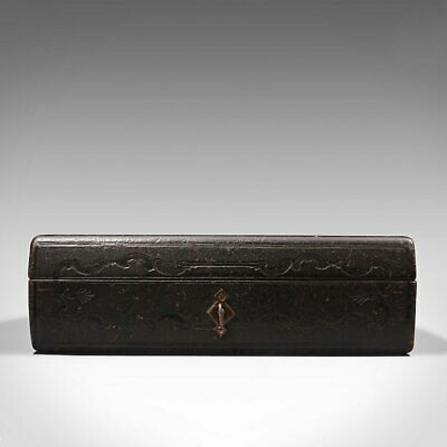 Antique Antique Merchant's Writing Slope, English, Leather, Correspondence Box, C.1890