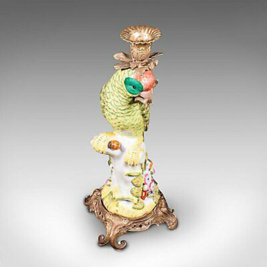 Antique Pair Of, Vintage Decorative Candlesticks, Oriental, Ceramic, Figure, Candelabra