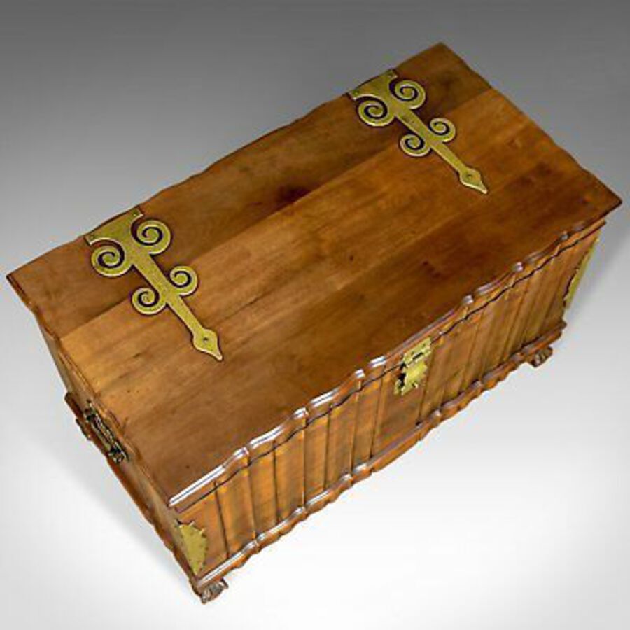 Antique Asian Hardwood Trunk, Bronzed Mounted Chest, Coffer, Late 20th Century