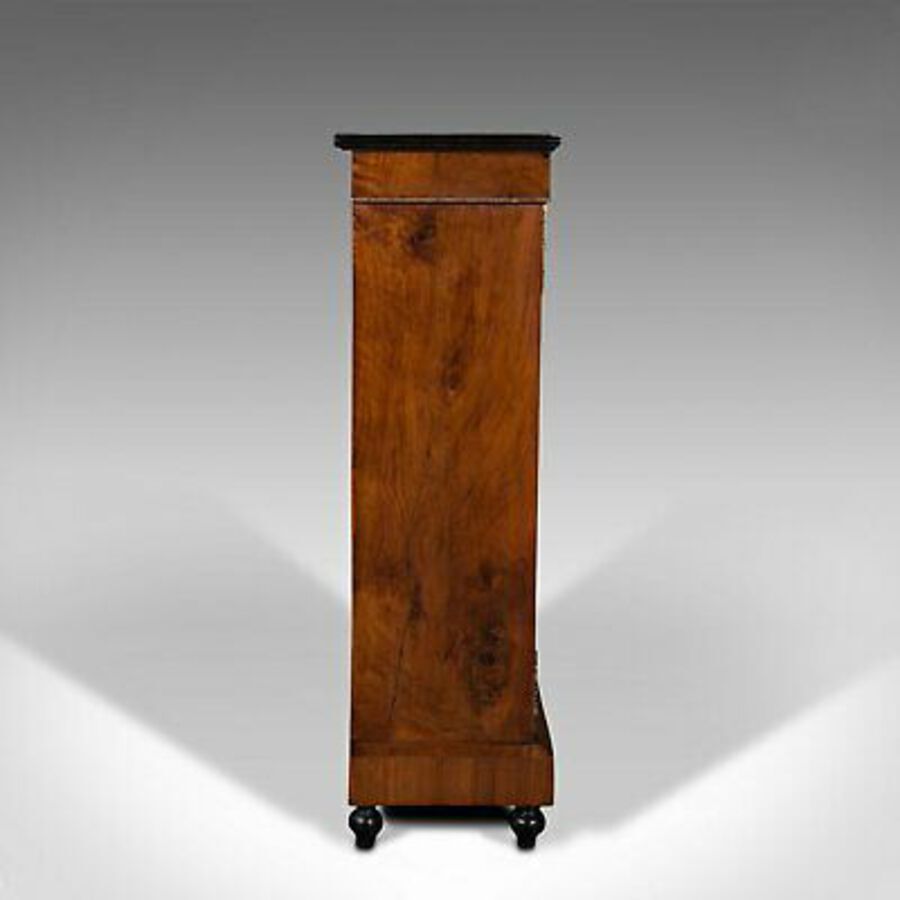 Antique Antique Pier Cabinet, English, Walnut, Inlay, Display Cupboard, Victorian, 1870