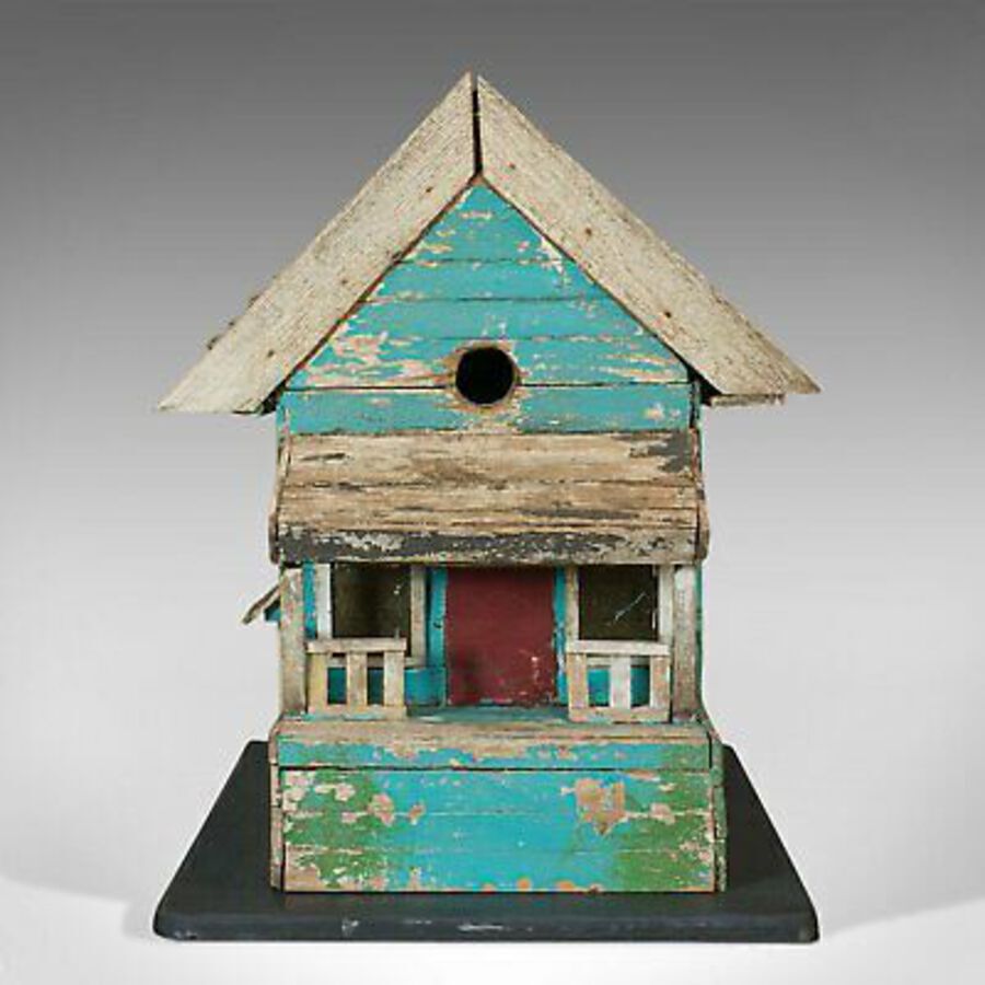 Antique Vintage Folk Art Birdhouse, American, Scratch Built, Midwestern, Garden, 1960