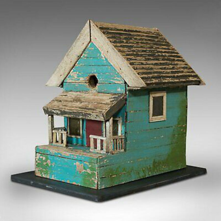 Antique Vintage Folk Art Birdhouse, American, Scratch Built, Midwestern, Garden, 1960