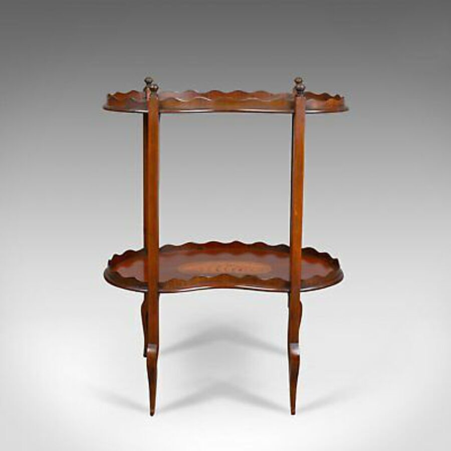 Antique Antique Tea Table, English, Edwardian, Two Tier, Gallery, Side, Circa 1910