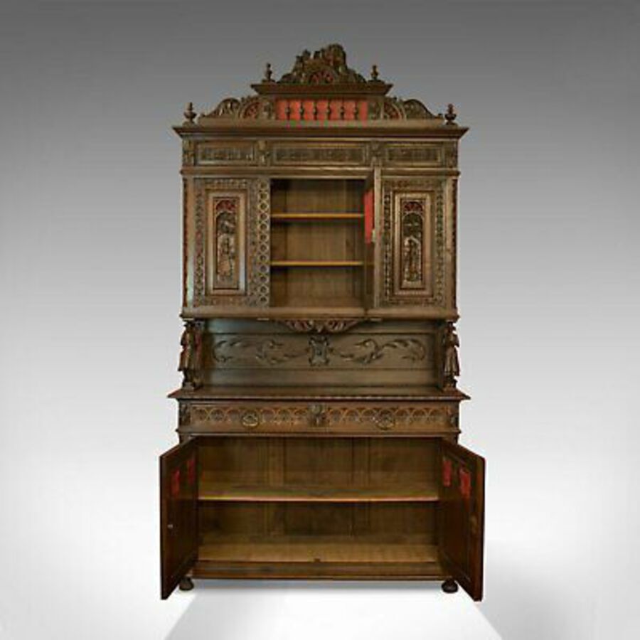 Antique Antique Carved Breton Buffet Cabinet, French, Sideboard, Oak, Circa 1880