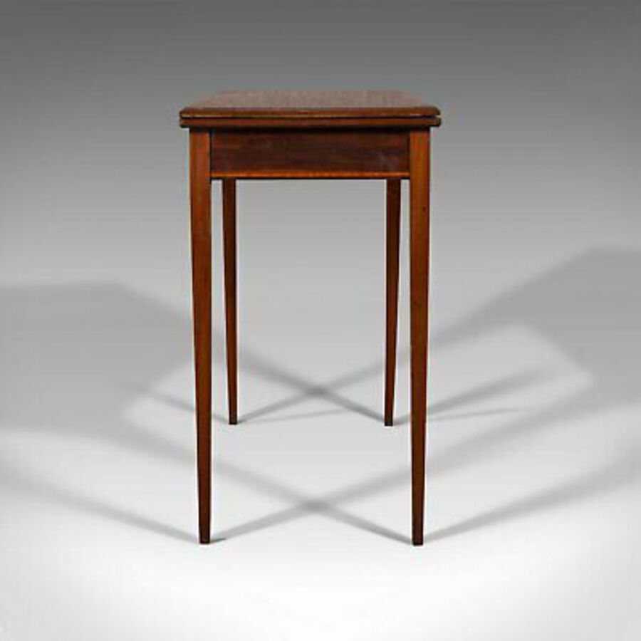 Antique Antique Fold Over Card Table, English, Mahogany, Games, Occasional, Edwardian