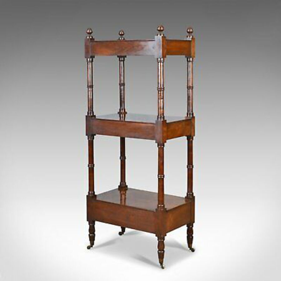 Antique Antique Whatnot, English, Mahogany, Three Tier, Victorian, Display Stand, c.1860