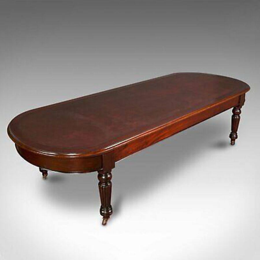 Antique Large 8 Seat Antique Library Table, Mahogany, Boardroom, Dining, Victorian, 1850