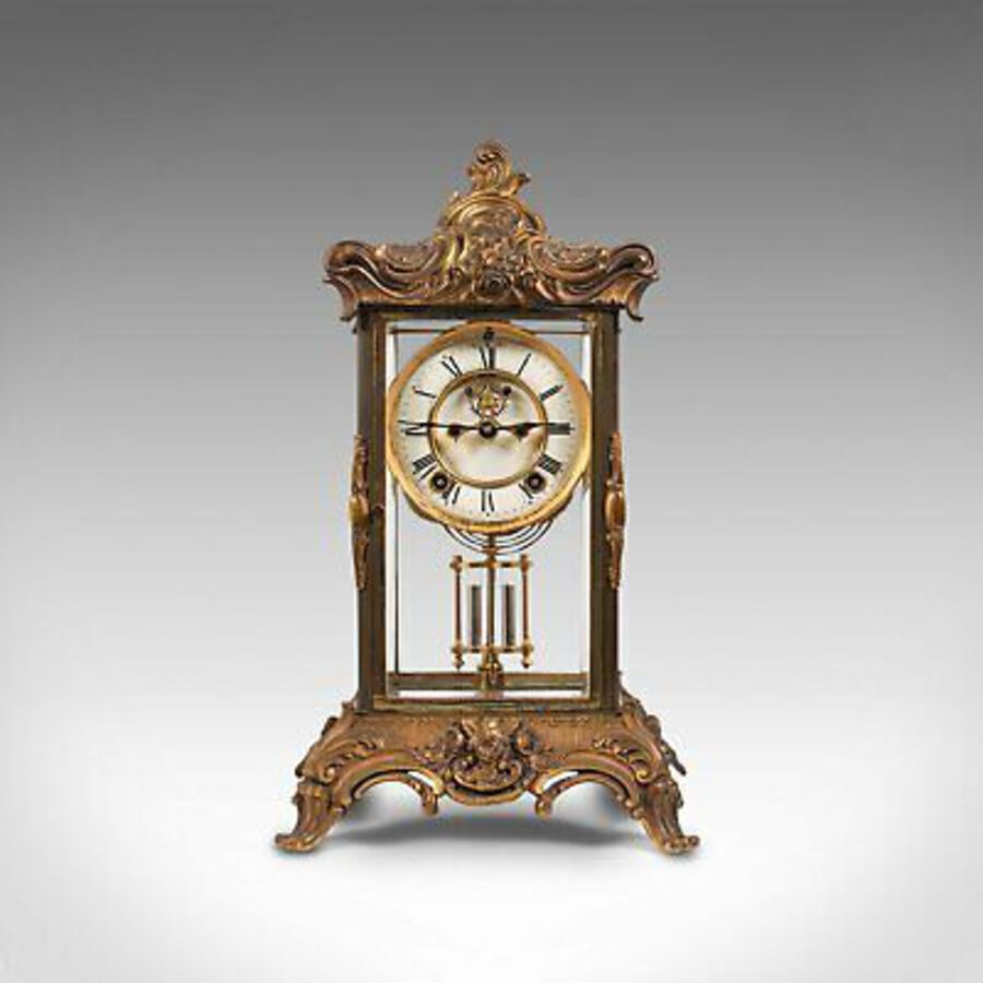 Antique Antique Mantel Clock, French, Gilt Bronze, Ormolu, Brocot Escapement, Circa 1900