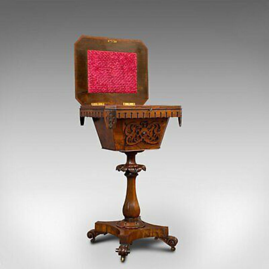 Antique Antique Lady's Work Box, English, Rosewood, Sewing, Table, Regency, Circa 1820
