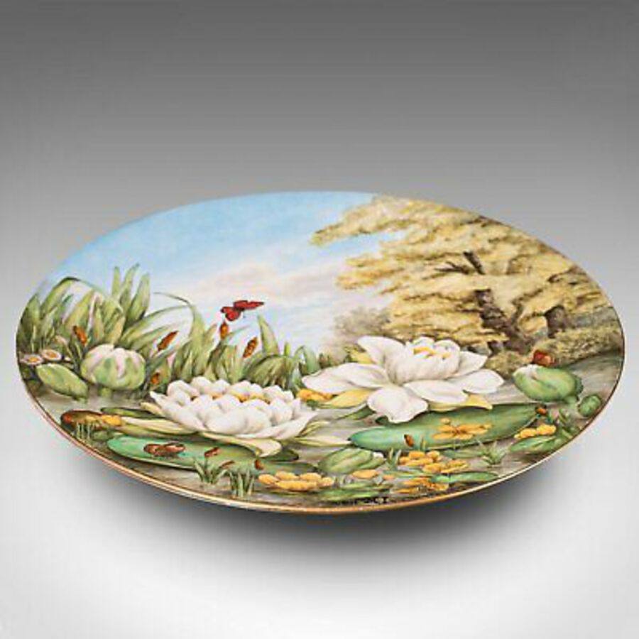 Antique Antique Decorative Charger Plate, English, Ceramic, Dish, Art Nouveau, Victorian