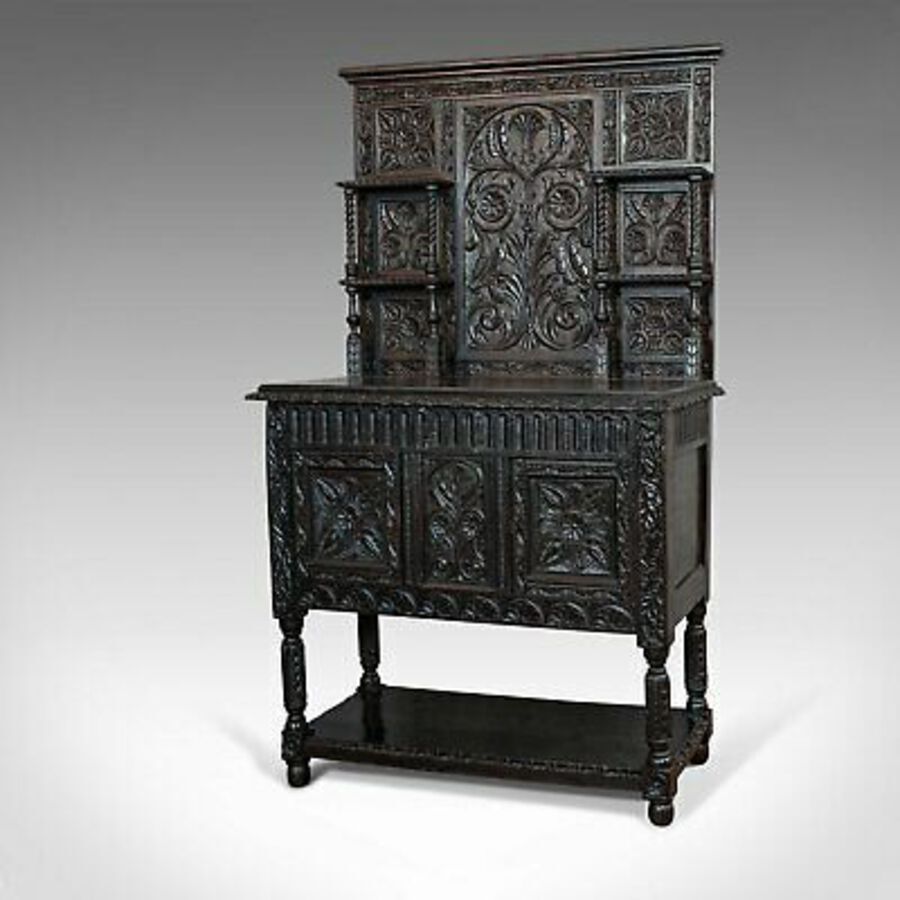Antique Antique Charles II Revival Dresser, English, Oak, Sideboard, Victorian C.1880