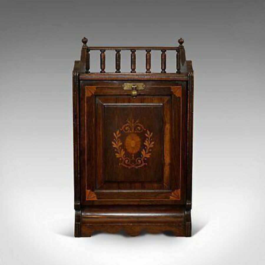 Antique Antique Purdonium, English, Rosewood, Fireside, Cabinet, Edwardian, Circa 1910
