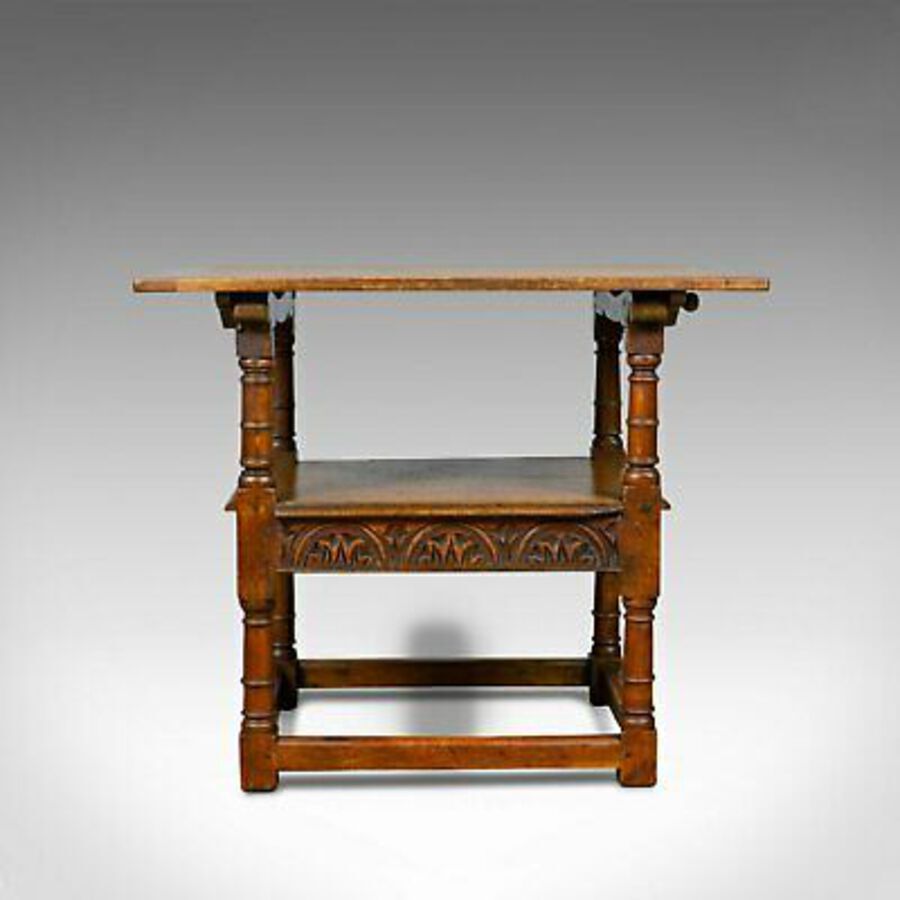 Antique Antique Monk's Bench, Metamorphic Table, Chair, English Oak, C18th and Later