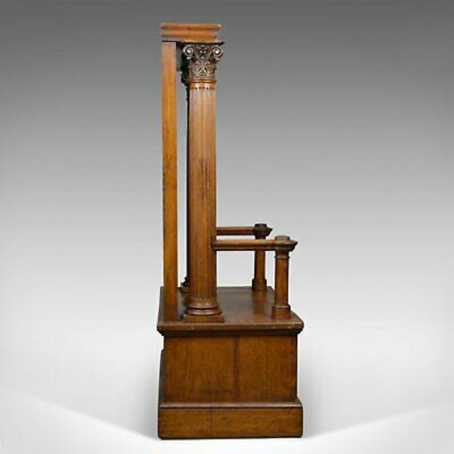 Antique Large Antique Oak Throne Chair, Edwardian, Seat, Classical, Corinthian, c.1910