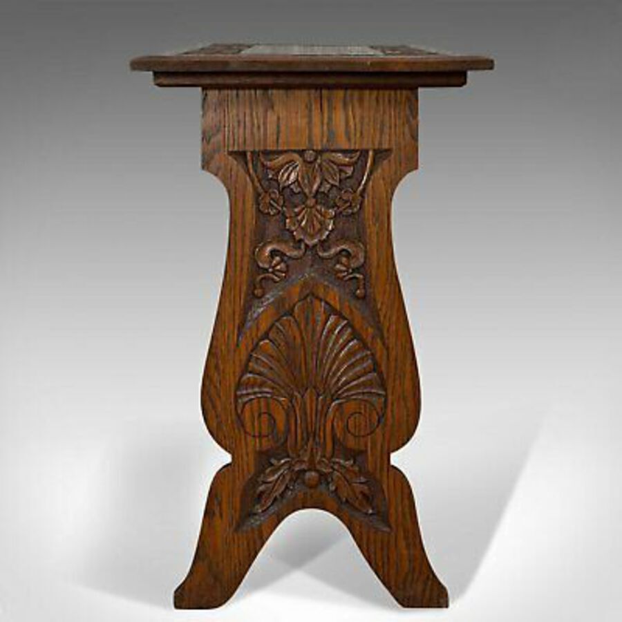 Antique Antique Carved Side Table, Italian, Oak, Occasional, Lamp, Edwardian, Circa 1910