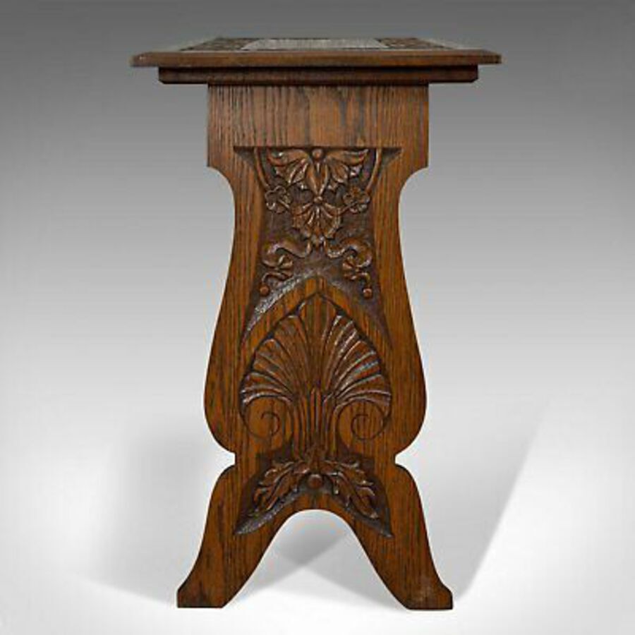 Antique Antique Carved Side Table, Italian, Oak, Occasional, Lamp, Edwardian, Circa 1910
