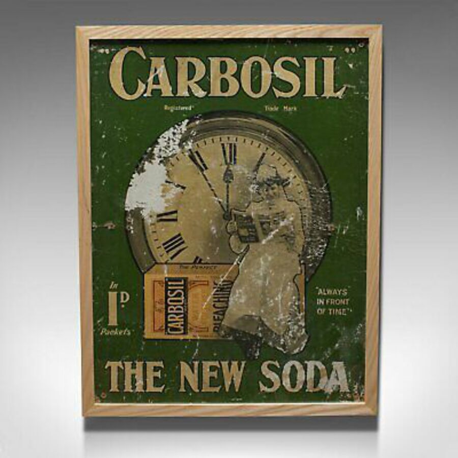 Antique Framed Antique Advertisement, English, Advert, Carbosil Soap, Victorian, 1900