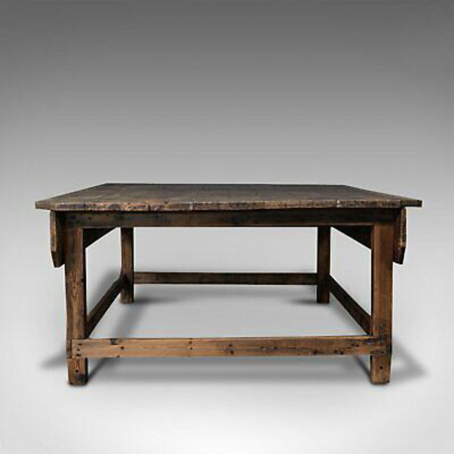 Antique Large Antique Textiles Table, English, Pine, Shop, Retail, Display, Victorian