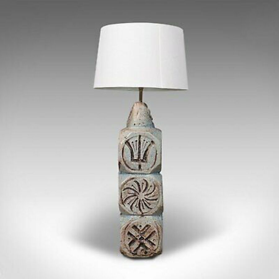 Antique Vintage Table Lamp, English, Ceramic, Side Light, After Troika, 20th Century