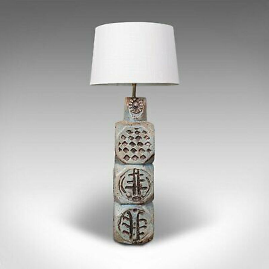 Antique Vintage Table Lamp, English, Ceramic, Side Light, After Troika, 20th Century