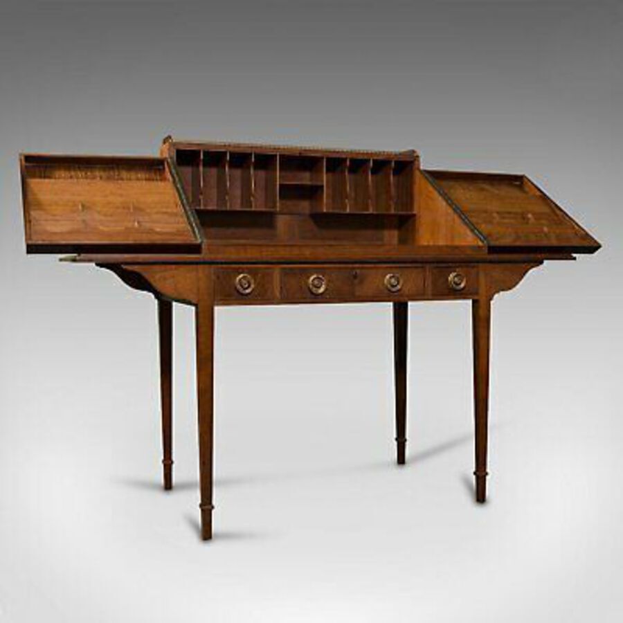 Antique Vintage Correspondence Desk, English, Library, Writing Table, Cotswold School