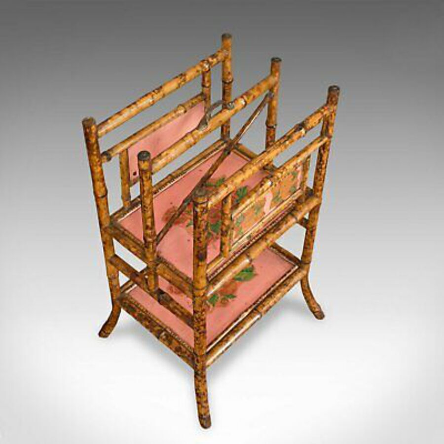 Antique Antique Canterbury, Oriental, Bamboo, Music Stand, Magazine Rack, Circa 1880