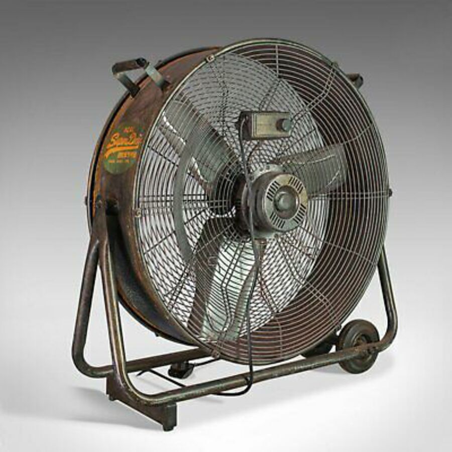 Antique Large Floor Standing Fan, Powerful, Superdry Branded, Industrial Cooling