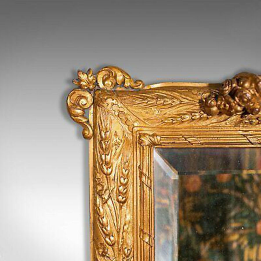 Antique Small Antique Wall Mirror, Italian, Gilt Metal, Decorative, Victorian, C.1900