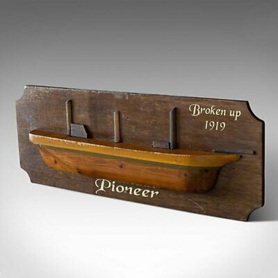 Antique Vintage Nautical Half Hull, English, Pine, Decorative Ship Model, Circa 1930