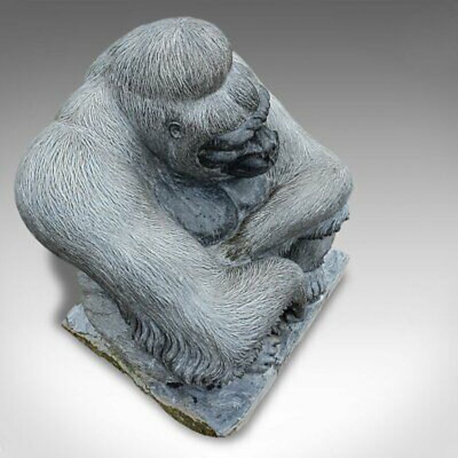 Antique Large Sculptural Artwork Marble Statue Shabani Lowland Gorilla by Dominic Hurley