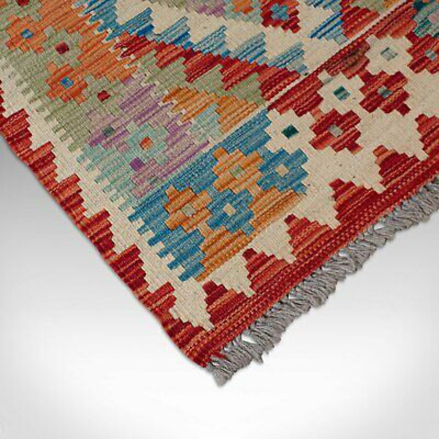 Antique Vintage Choli Kilim Runner, Hand Woven, Decorative Hall Carpet, C.1960